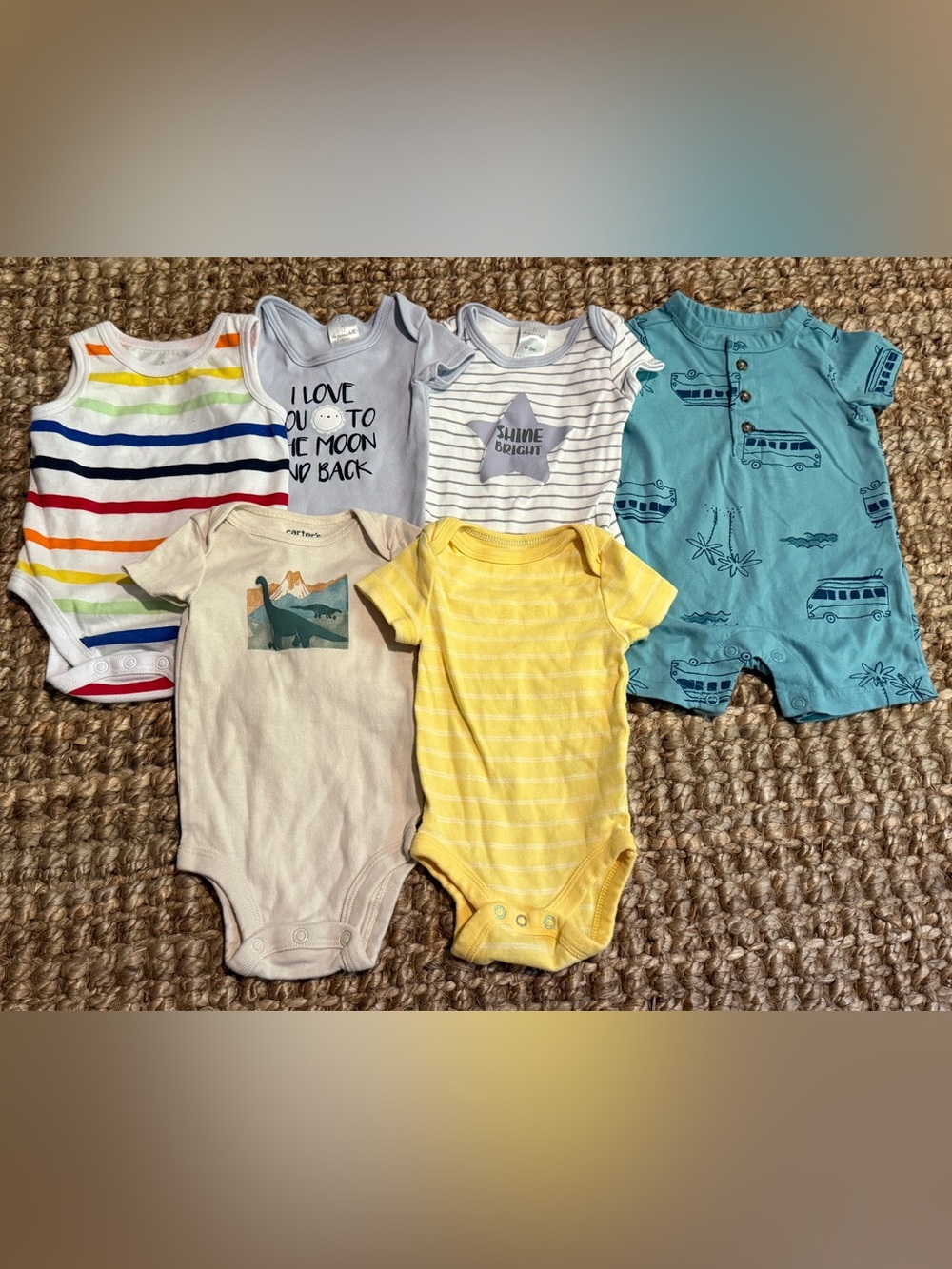 Lot of Onesies (One-Piece Snap Bottom) — Assorted, 6 Pieces